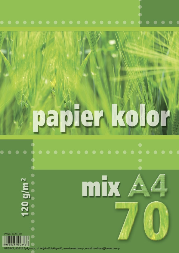 Papier ksero A4 120g 70ark. mix kolorów